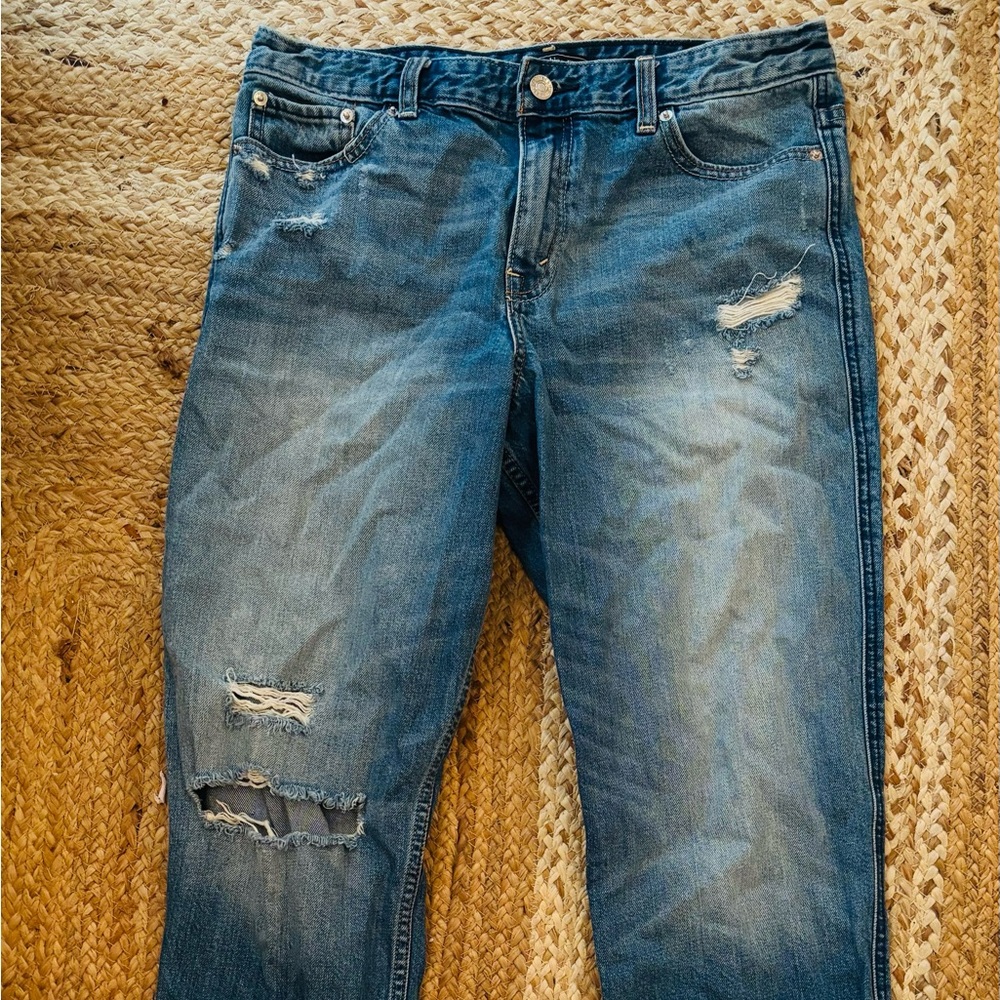 Abercrombie & Fitch Blue Relaxed Distressed Jeans
